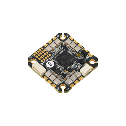 DeepSpace TALOS F722AIO flight controller board with STM32 chip, motor pads M1–M4, and dual plug connectors