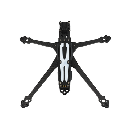 DeepSpace ROC 7 Carbon Fiber FPV Frame, DeepSpace ROC 7 carbon fiber FPV drone frame with four extended arms and central top plate