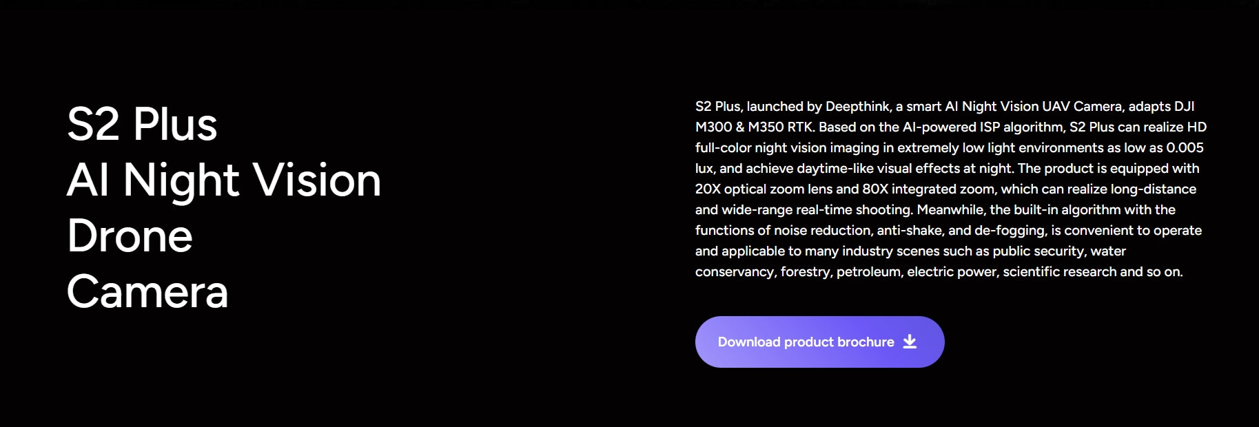 Deepthink S2 Plus Night Vision Drone, Deepthink S2 Plus AI Night Vision Drone Camera for high-definition night vision imaging with AI-powered ISP algorithms.