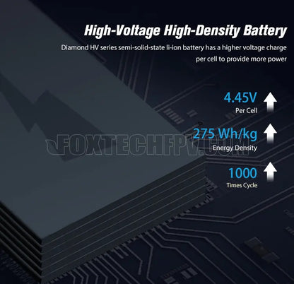 Diamond Li-ion battery offers high voltage, power, and capacity options with high energy density and long rechargeable cycles.