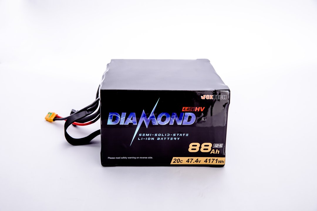 Diamond HVT 12S Li-ion Drone Battery, DIAMOND HVT 12S lithium-ion drone battery features 25Ah capacity, 4.2V voltage, and advanced cooling system.