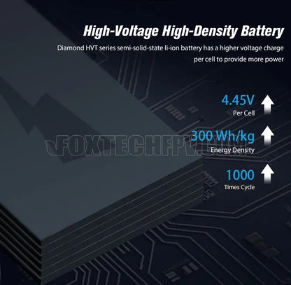 Diamond HVT 12S battery for drones: high-voltage, high-density, exceptional energy density and cycle life.