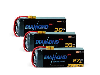 Diamond Pro 14S semi-solid-state battery for UAV drones, offering 330WH/KG and available in 33Ah and 36Ah capacities.