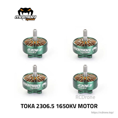 Diatone Mamba Toka 2306.5 1650KV motors for FPV drones, fit 5-6 inch props, 16x16mm mount.