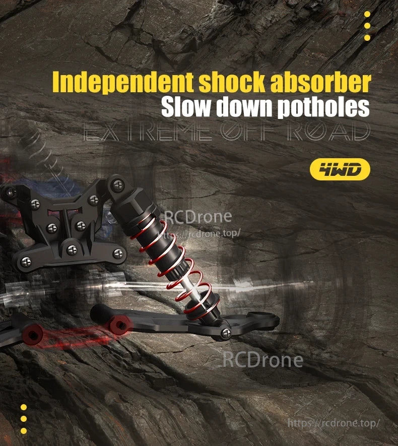 Dishuo Q130 RC Truck, Independent shock absorber, slow down potholes, extreme off-road, 4WD