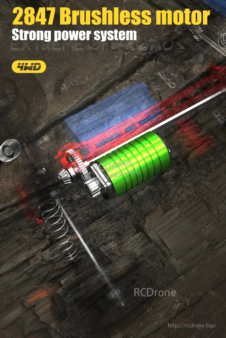 Dishuo Q130 RC Truck, Simulation off-road tires provide strong grip with head-up wheel included.