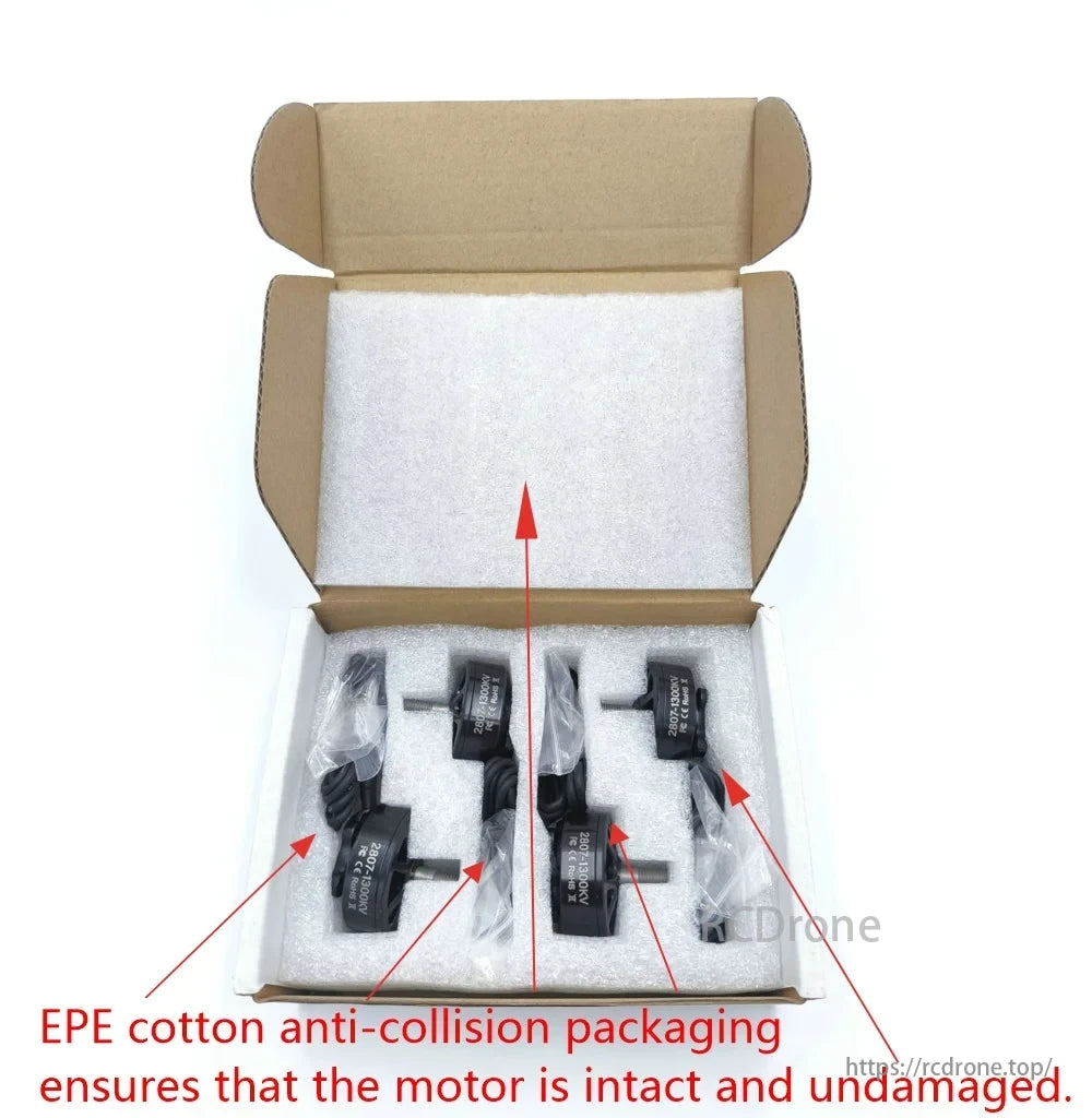 Dogmang 2807 Series Brushless Motor, Dogmang 2807 brushless motor features EPE cotton anti-collision packaging for safe delivery.