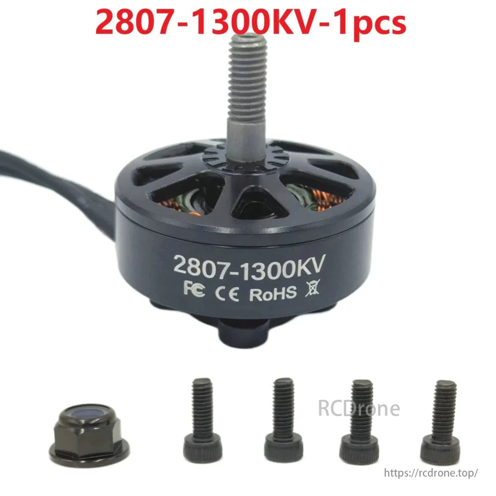 Dogmang 2807 Series Brushless Motor, 1300 KV, 4 mm Shaft, ideal for FPV drones.