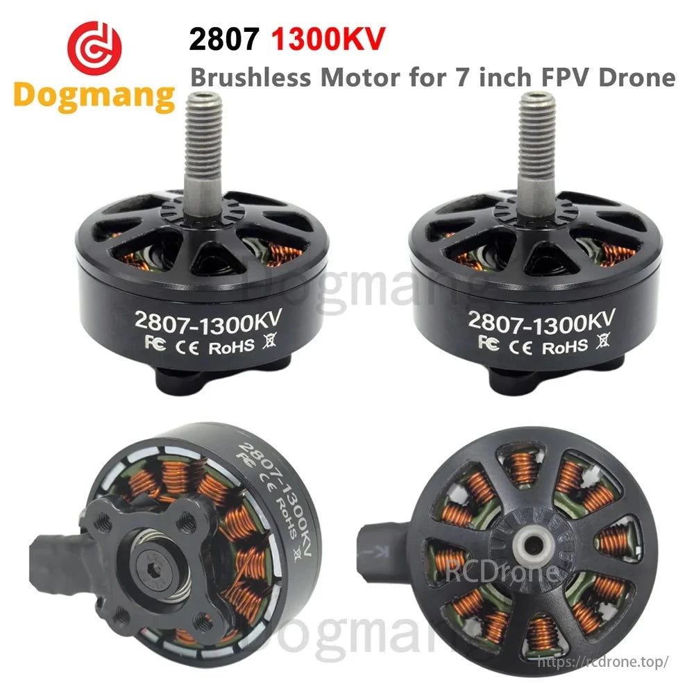 Dogmang 2807 Series Brushless Motors (1300 KV / 1500 KV / 1700 KV) – 2–6 S LiPo, 4 mm Shaft for 6″–7″ FPV Freestyle & LR7 Long-Range Drones
