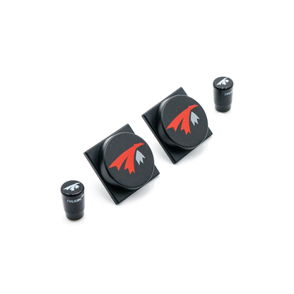TrueRC X-Air 5.8 MKII and Stubby antenna set, top view with TrueRC logo caps
