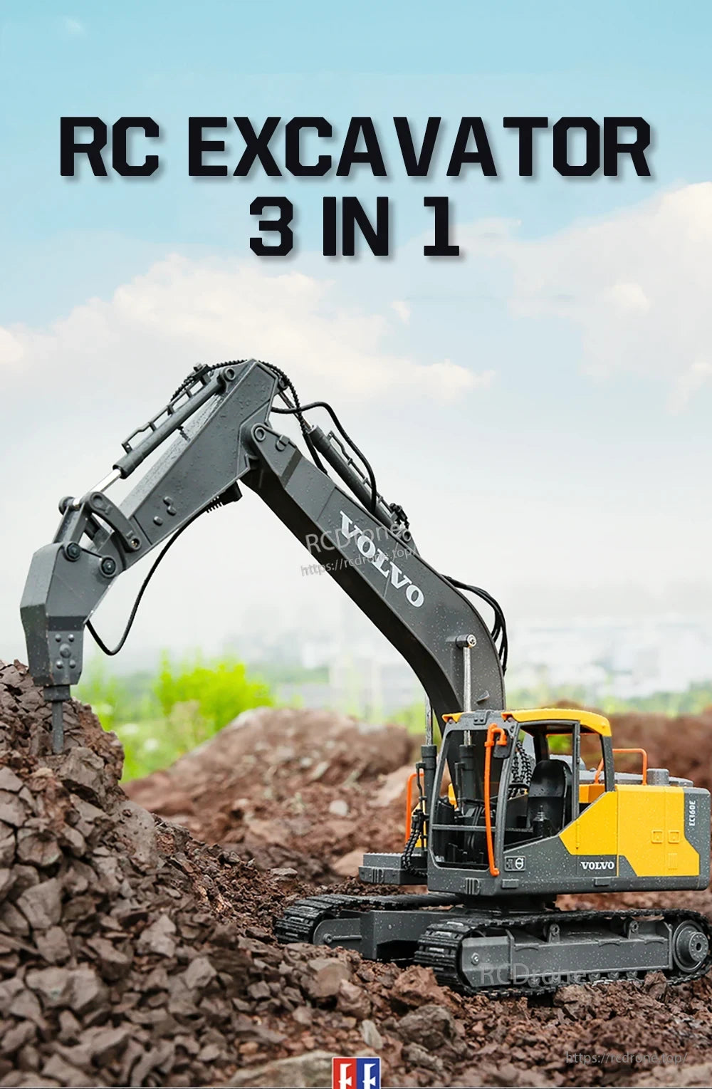 Double E E568 RC Excavator, Double E RC Excavator E568 is a remote-controlled toy truck suitable for sand play, gravel yards, and indoor/outdoor construction role-play.