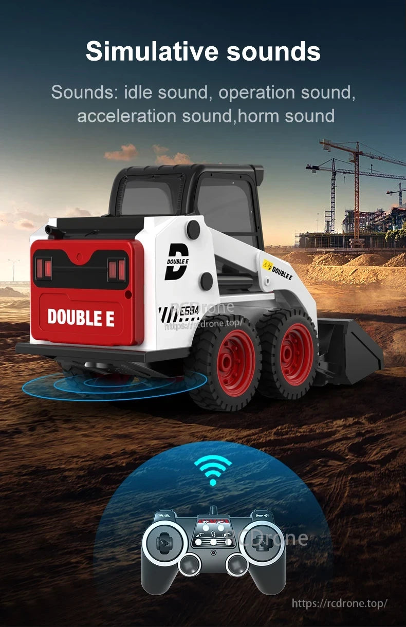 Double E E594 RC Skid Steer with simulative sounds and remote control