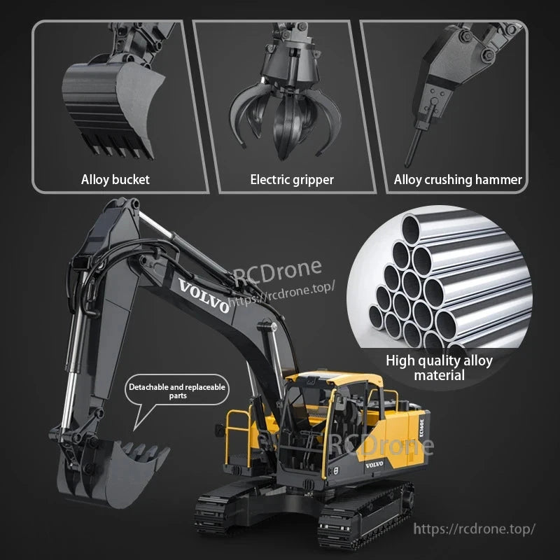 Volvo EC160E 3-in-1 alloy tools with remote control for excavator, featuring 360° rotation and long operating distance.