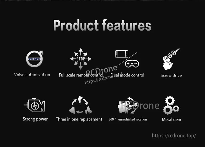 Double E E598 RC Excavator, Volvo authorized RC excavator with remote control and metal gears