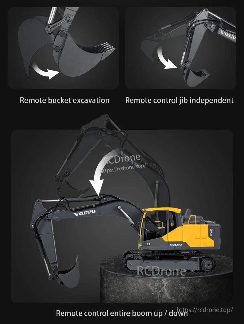 Double E E598 RC Excavator, Remote control excavator with independent bucket and boom functions