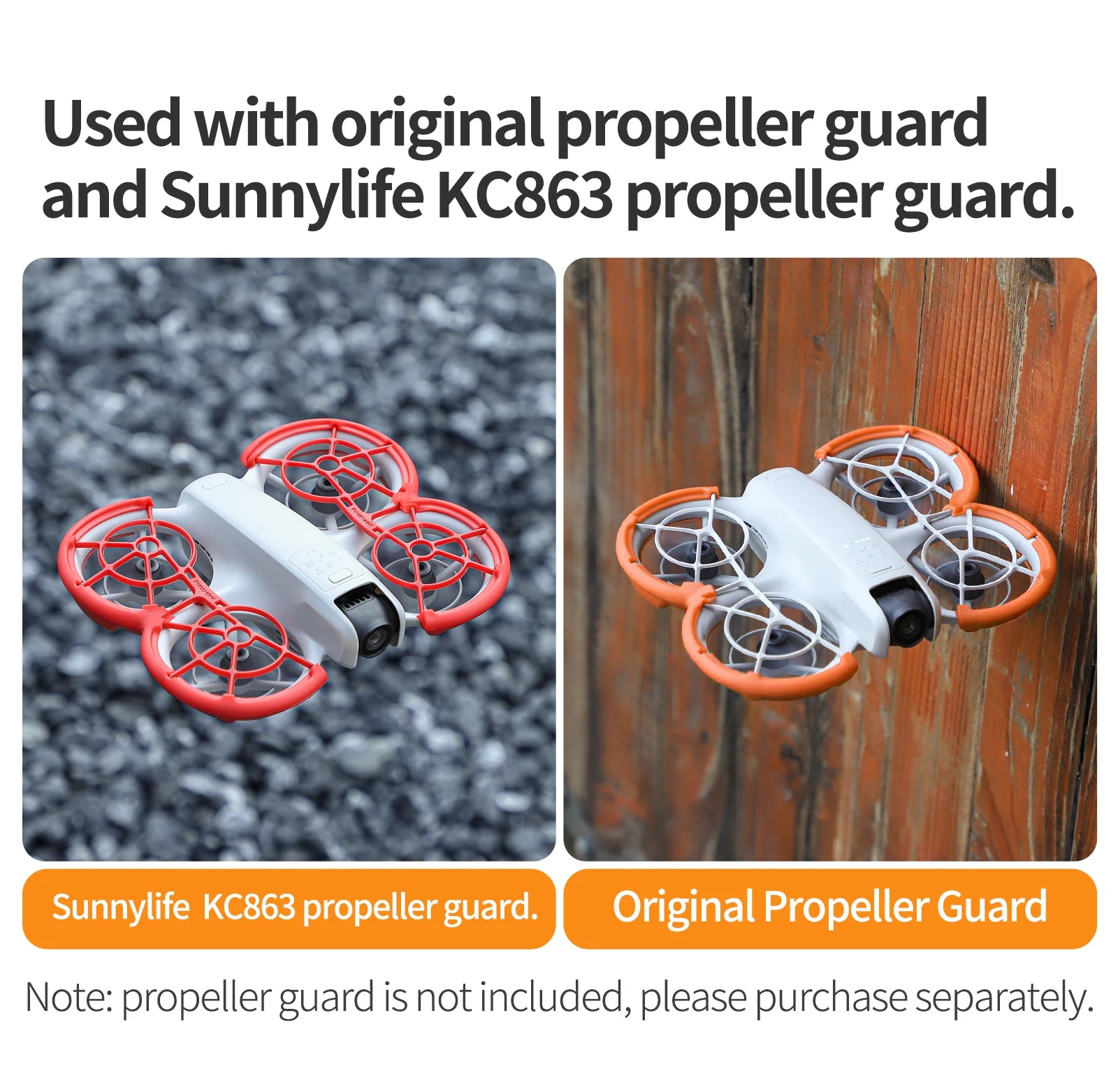 Drone Propeller Guard, The protective cover is designed for DJI Neo drones, compatible with original and other propeller guards, but does not include the propeller.