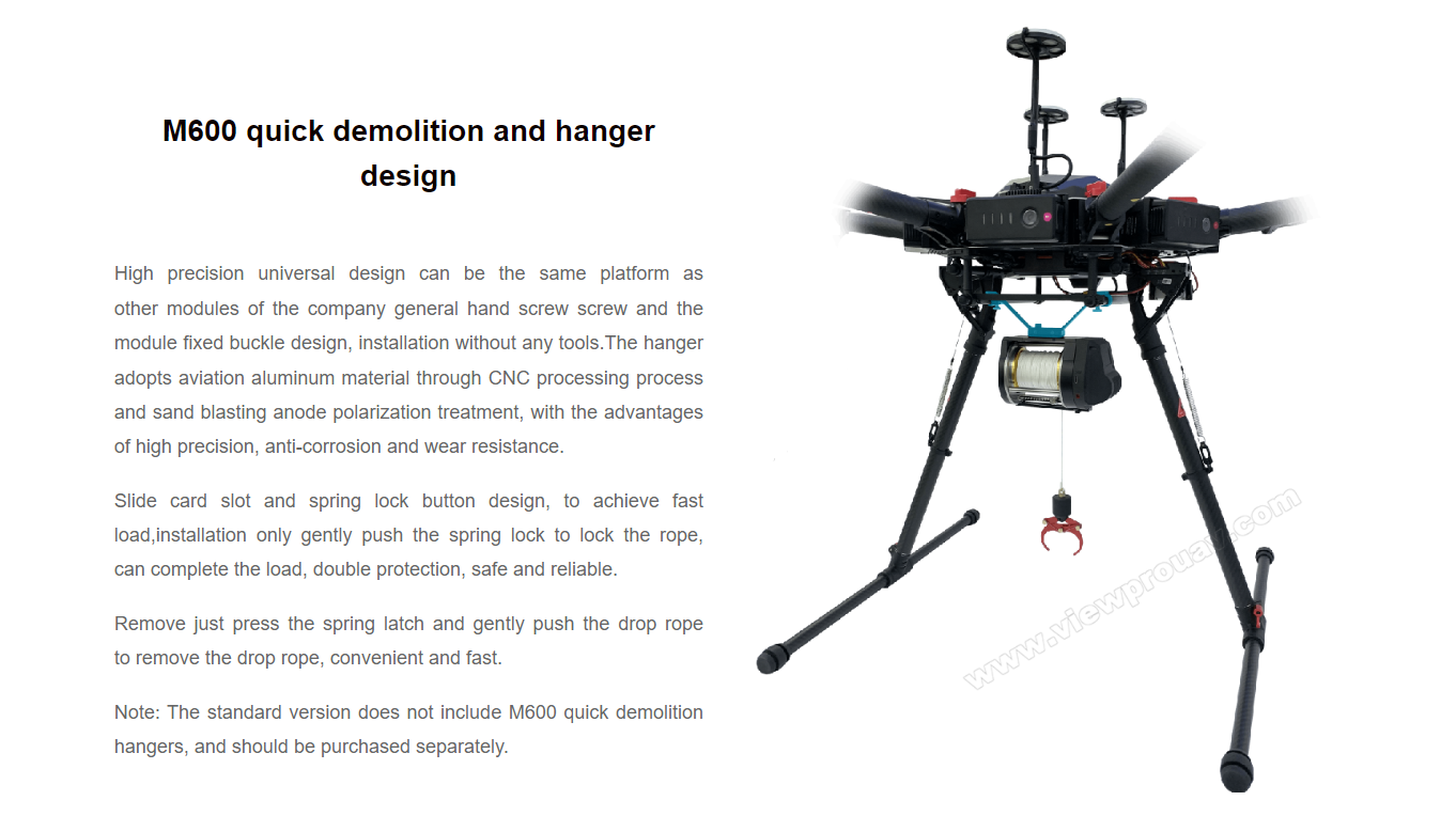 Drone Winch 30, Introducing the Drone Winch with 30m Rope and Hook for Delivery, featuring precision design and easy loading.