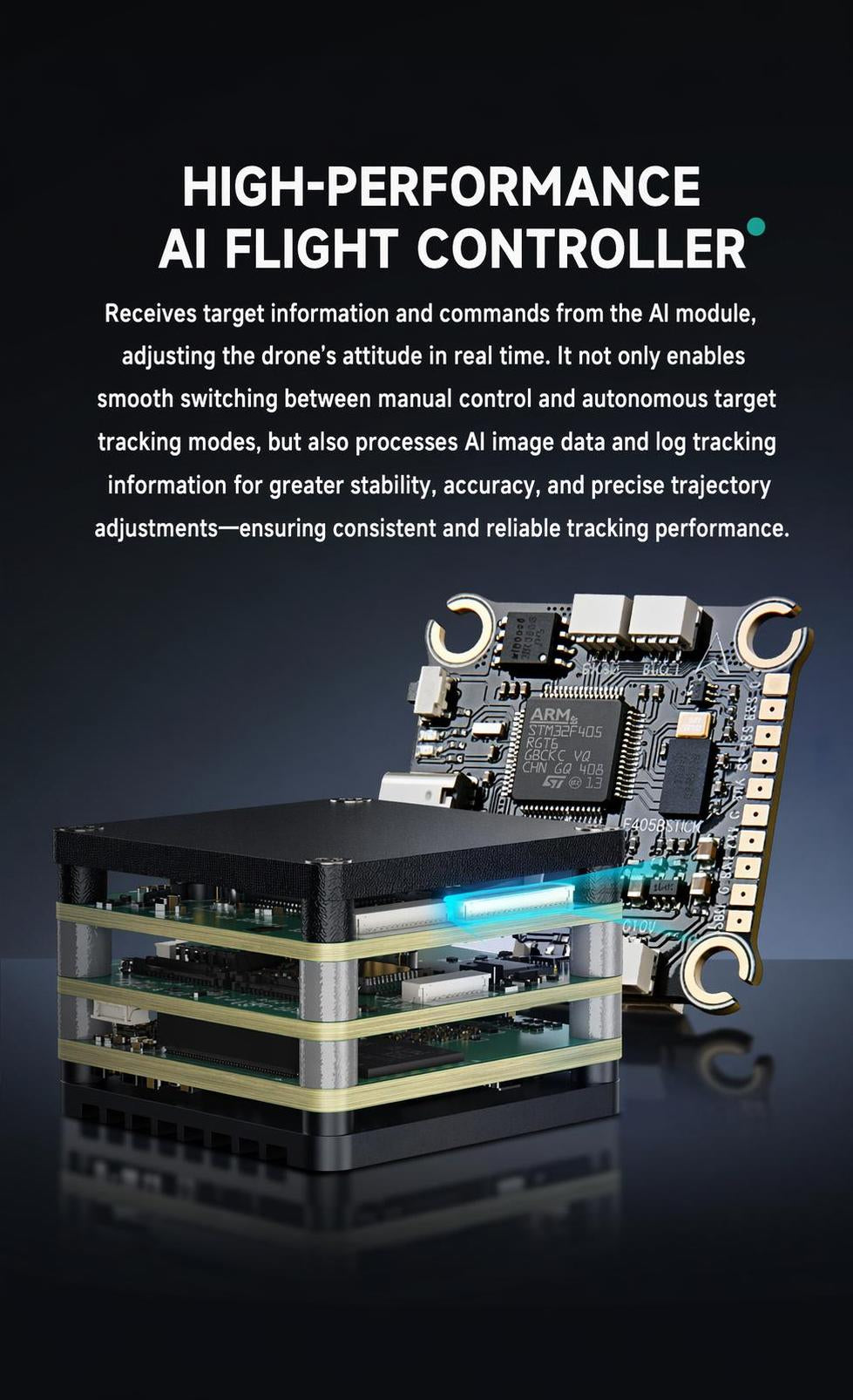 High-performance AI flight controller stack and separate control board for VisionCube perception module