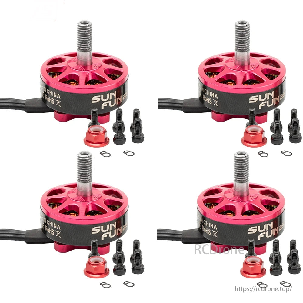 DYS 2306 Motor with red body, black label, and screws included.