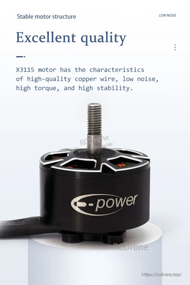 The X3115 motor features high-quality copper wire, low noise, high torque, and high stability.