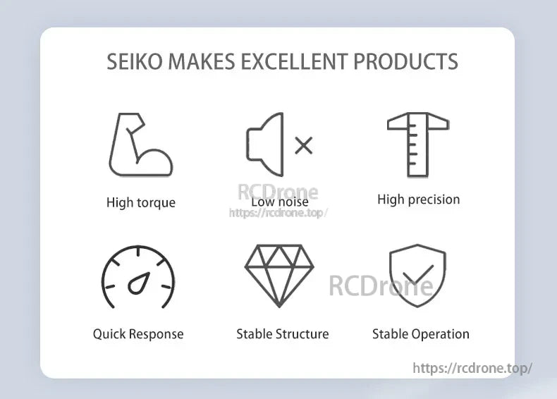 Seiko: high torque, low noise, precision, quick response, stable structure