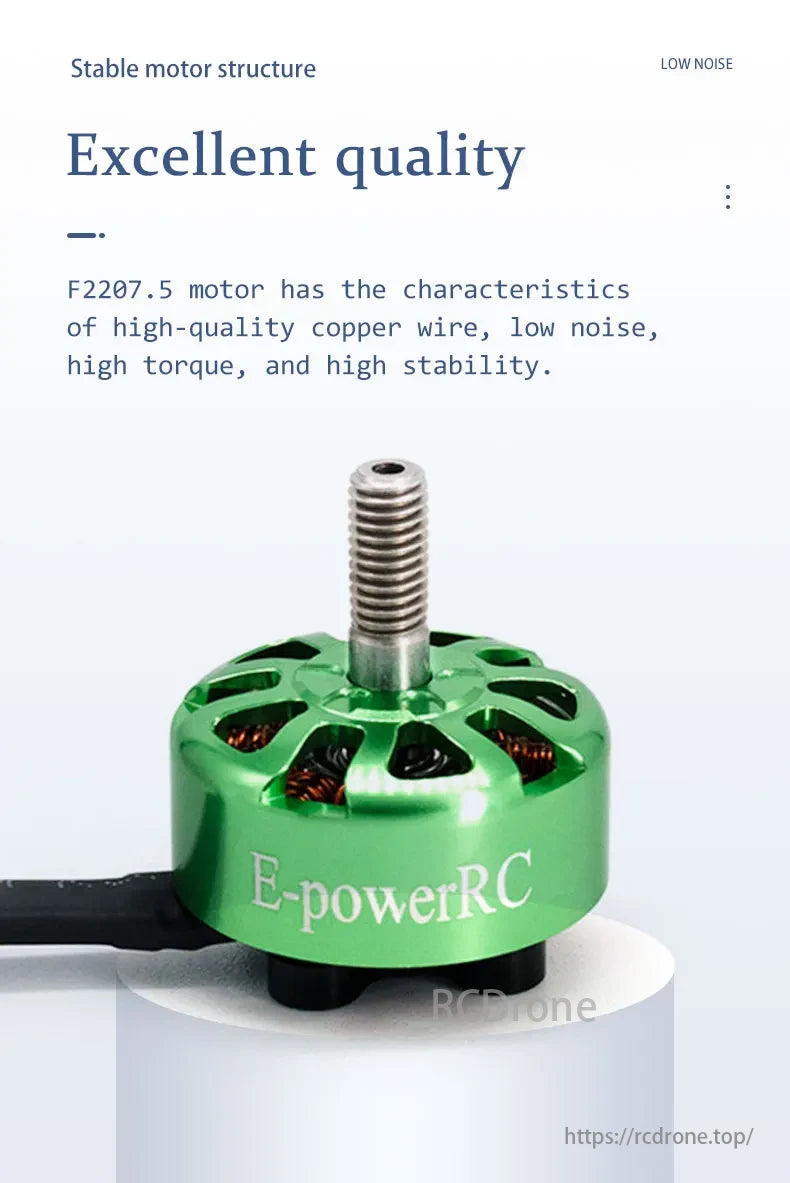 E-PowerRC F2207.5 motor features high-quality copper wire, low noise, high torque, and stable performance.