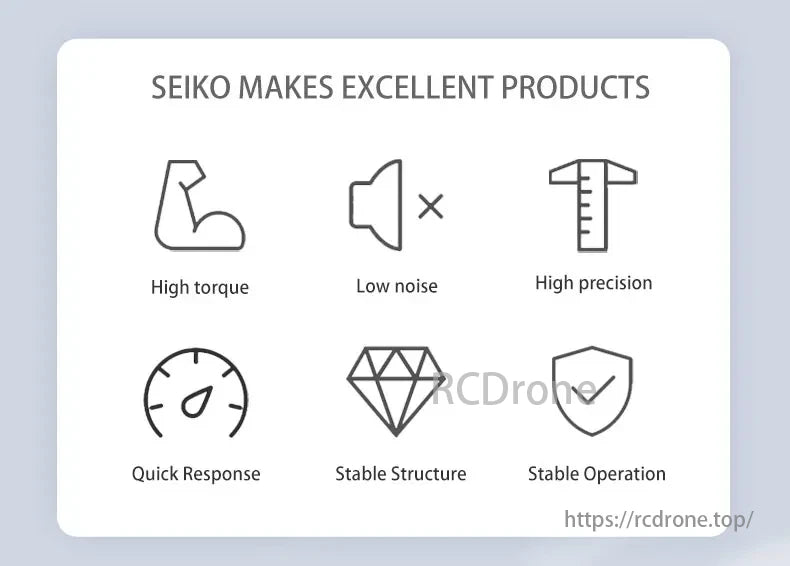 E-Powerrc F2207.5 Motor, Seiko products feature high torque, low noise, and high precision.