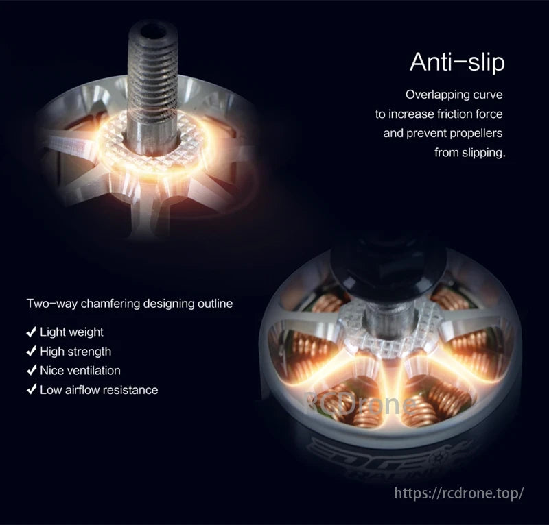 E-R2205 Brushless Racing Motor, E-R2205 Motor: Anti-slip, lightweight, strong, well-ventilated brushless racing motor.