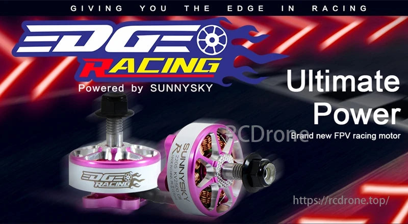 E-R2205 Brushless Racing Motor, SUNNYSKY-powered EDGE Racing E-R2205 motor delivers ultimate FPV racing power and a competitive edge.
