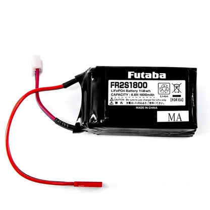 Futaba EBA0146 1800mAh LiFe receiver battery pack, FR2S1800 label with red lead and white plug