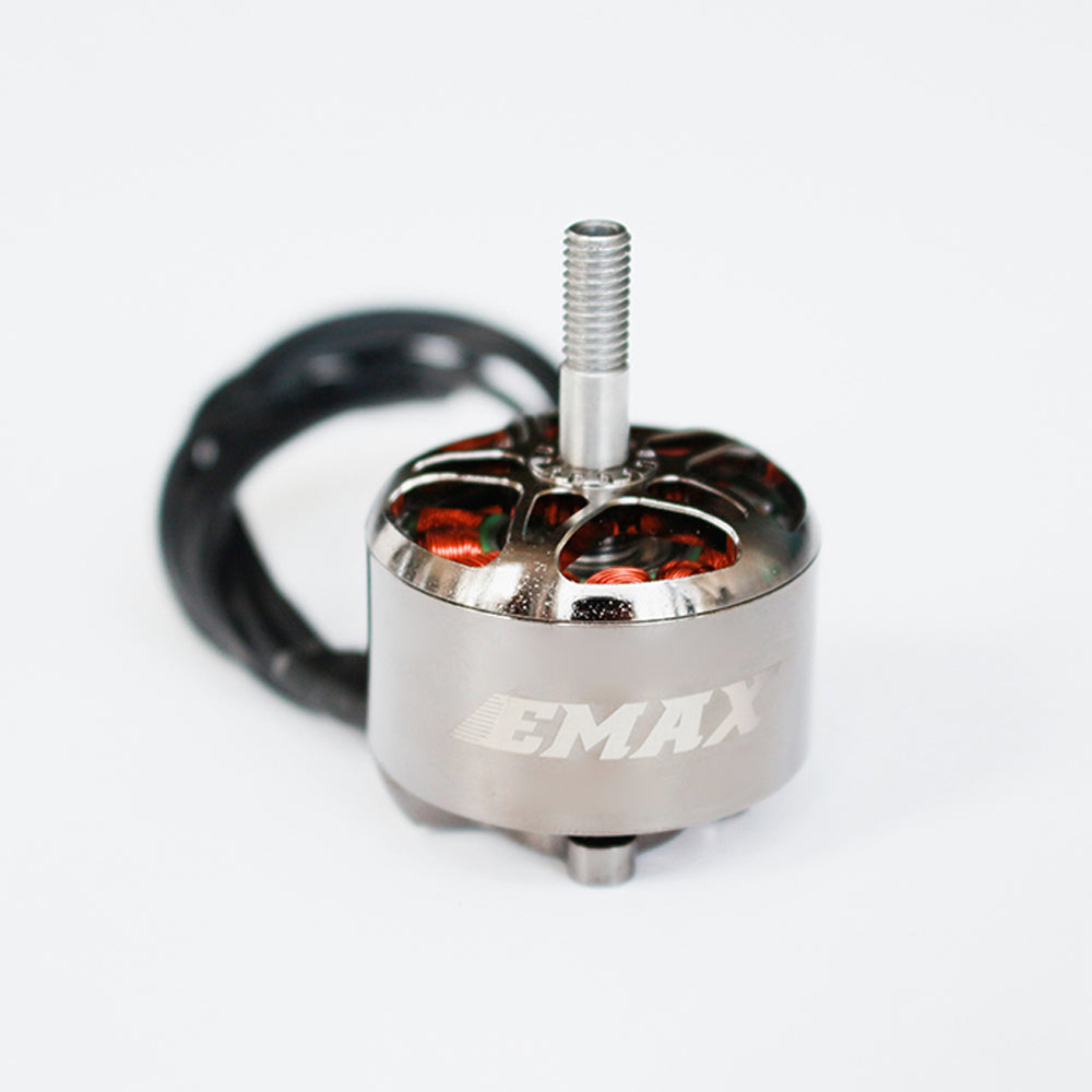 Emax ECOII 2814 3-6S brushless motor, top view showing shaft and stator windings
