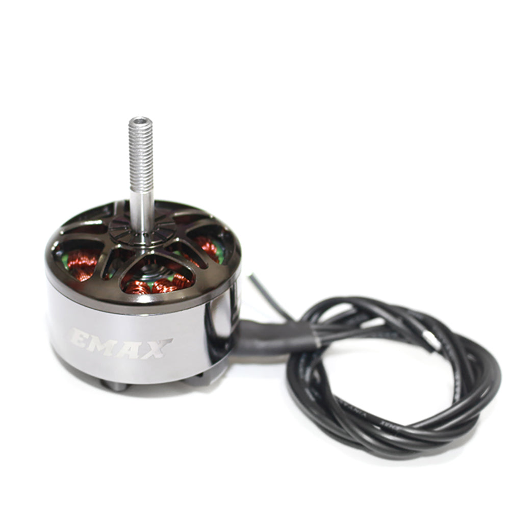 Emax ECOII 3515 brushless motor with threaded shaft, top vented bell and attached wires
