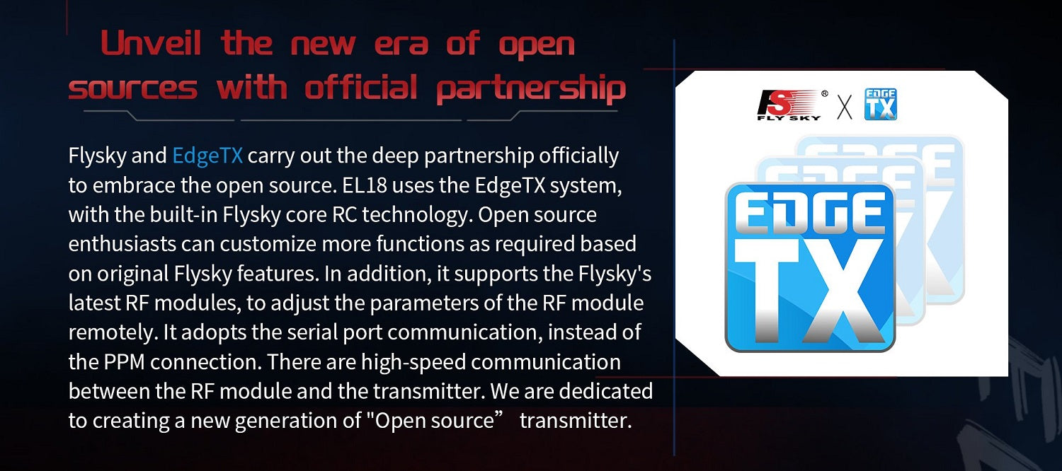 FLYSKY Elysium EL18 Transmitter, edge # UX Flysky and EdgeTX carry out the deep partnership officially SaC 5