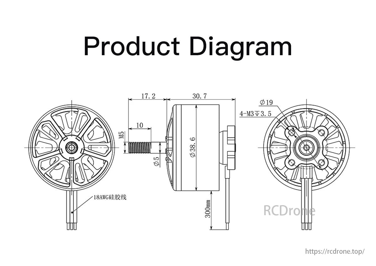 EM3215 FPV Motor, GEPRC EM3215 motor for long-range FPV drone, up to 4120g thrust and 9-10 inch prop compatibility.