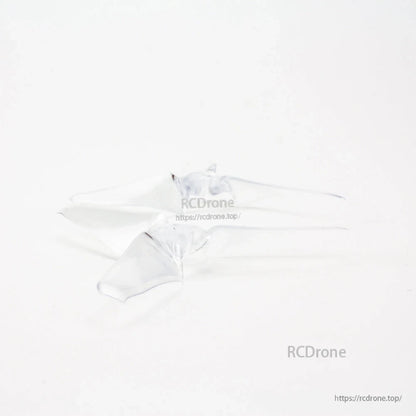 Clear tri-blade propellers side profile view highlighting blade pitch and thin tips