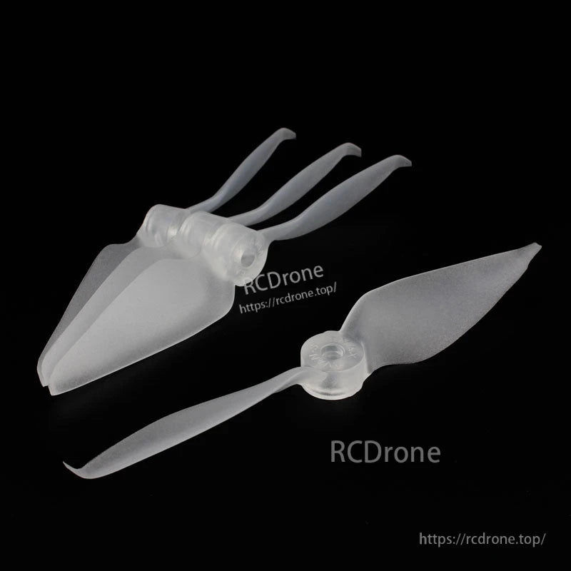 Clear translucent 2-blade FPV racing propeller set, four stacked props with one single display
