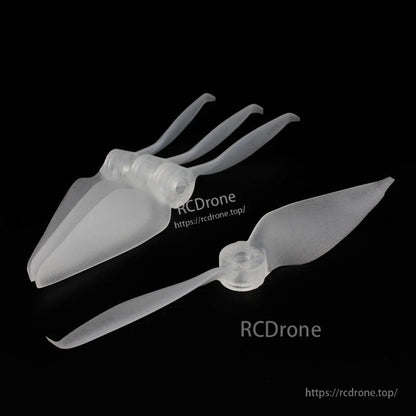 Clear translucent 2-blade FPV racing propeller set, four stacked props with one single display