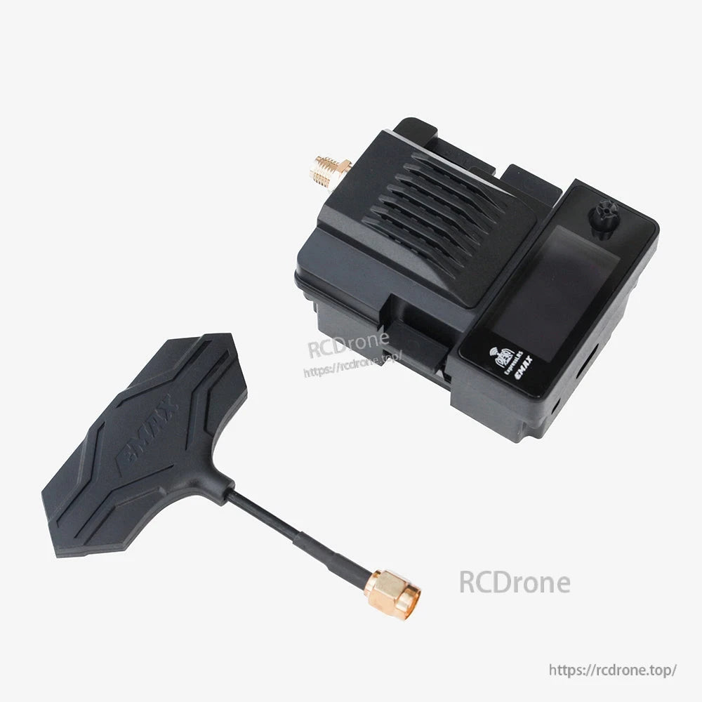 Aeris Link TX module with detachable paddle antenna shown separately, SMA connector visible