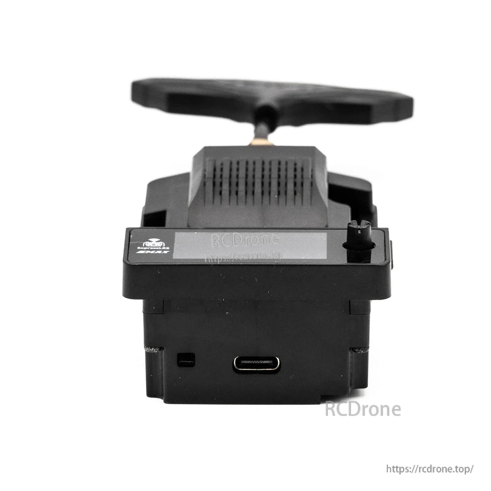 Rear view of Aeris Link TX module showing OLED window and USB-C port on the bottom edge