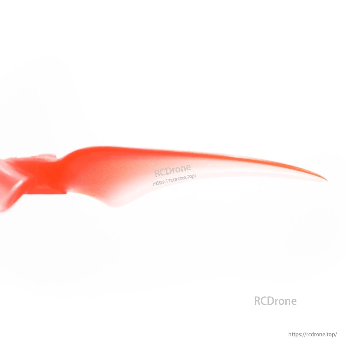 Side profile of a single propeller blade showing airfoil curve and thin tapered tip