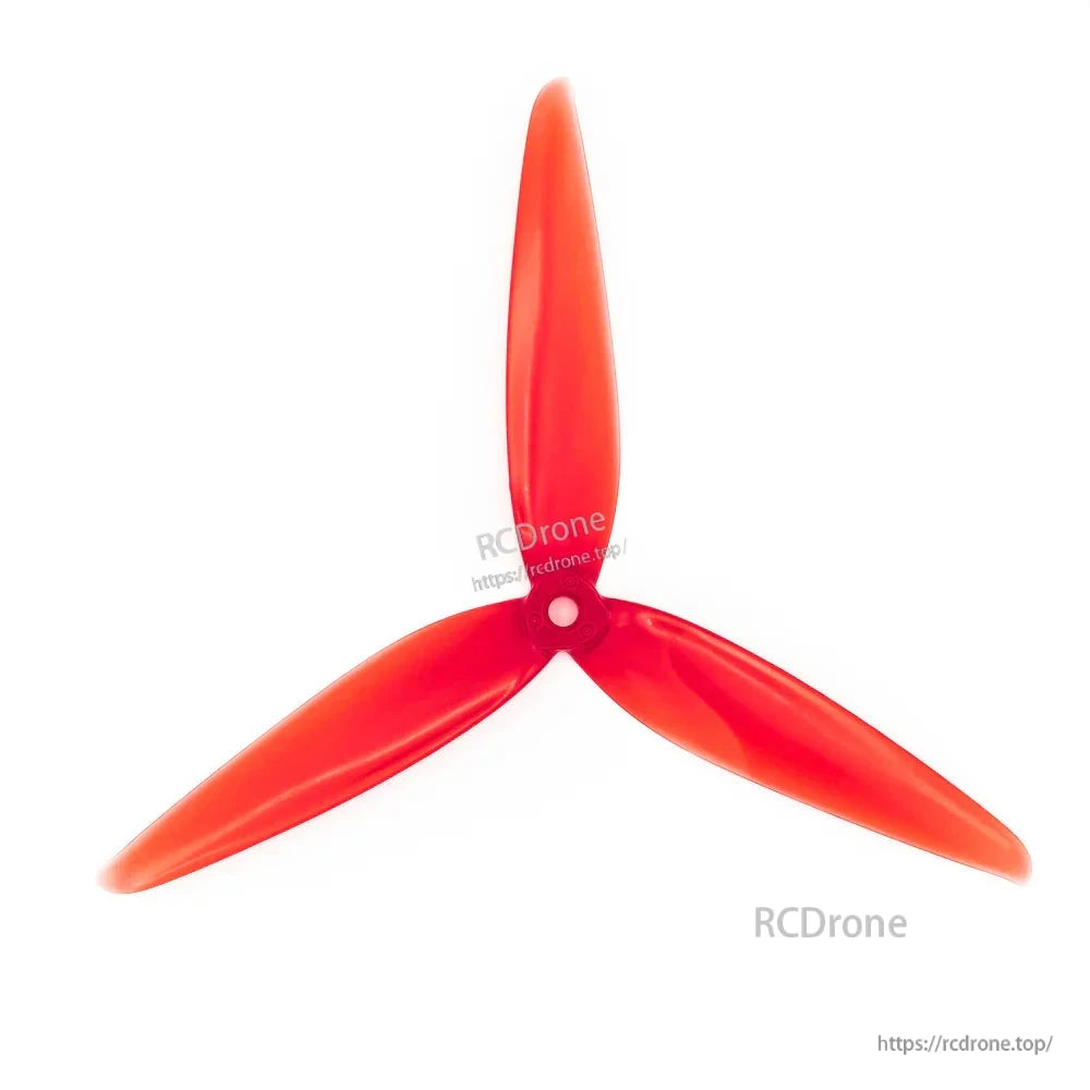 EMAX Avia 7040 7040-3 7 inch tri-blade FPV propeller, single red prop top view