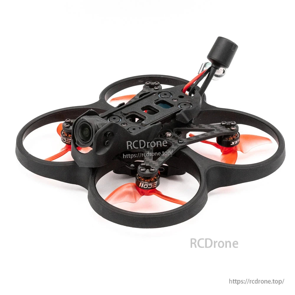 EMAX Cinehawk Mini 2.5 Inch FPV drone angled side view showing FPV camera mount and duct guards