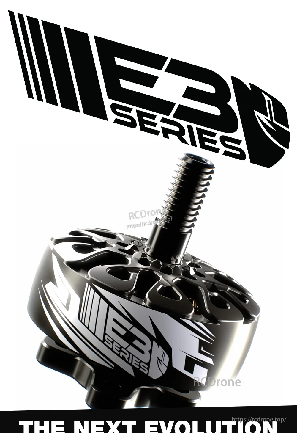EMAX ECOIII 2207 brushless FPV motor close-up with M5 shaft and E3 Series bell design