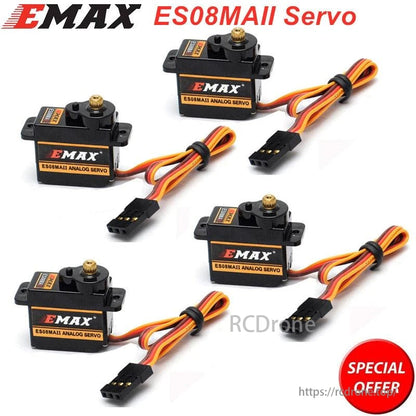 EMAX ES08MA ES08MAII 12g 미니 메탈 기어 아날로그 서보 Rc 취미 자동차 보트 헬리콥터 비행기 Rc 로봇 무료 배송