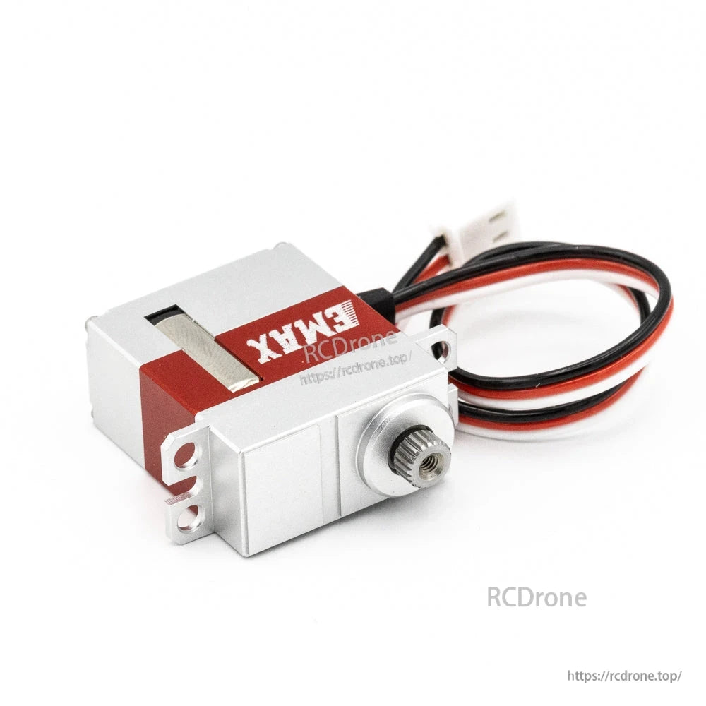 EMAX ES9256HV serial servo front view with output shaft spline and mounting ears visible