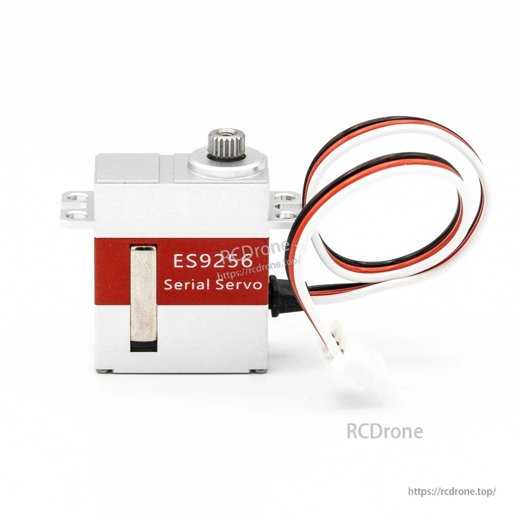 Side profile with ES9256 Serial Servo marking and 3-wire lead routed forward