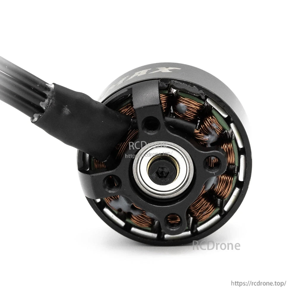 Bottom mount view with bearing center, screw holes, and wire exit on PRO-2810 motor