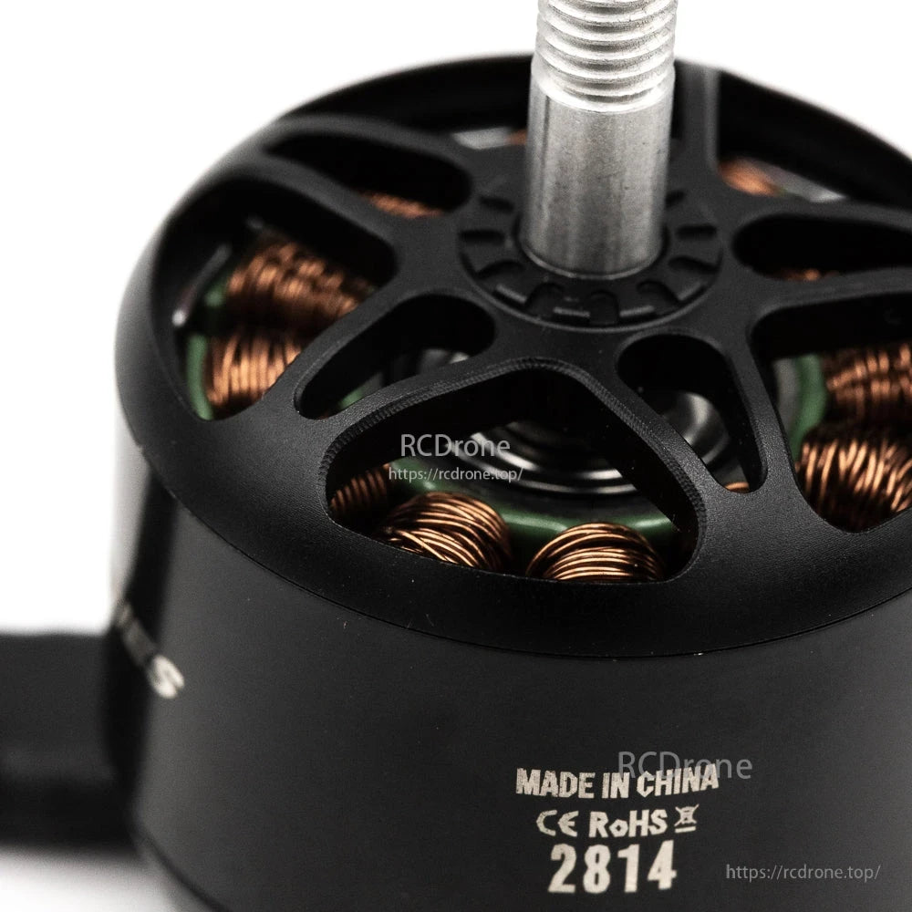 EMAX Pro Series PRO-2814 brushless motor close-up of top vented bell and copper windings