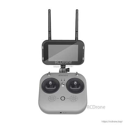 FPV screen monitor with dual antennas shown front-on, lower portion obscured