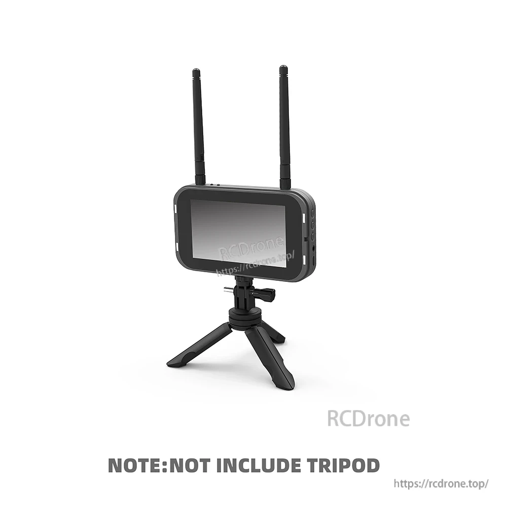 Receiver screen module with two antennas shown on tripod mount (tripod not included)